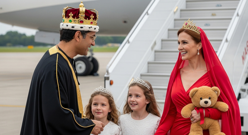 Middle-Eastern King & Red-Haired Queen | Airport Encounter Middle-Eastern King & Red-Haired Queen | Airport Encounter