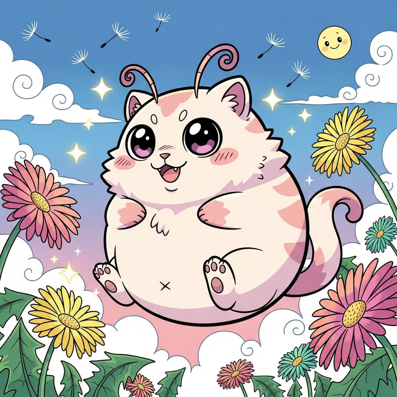 Playful Chiikawa Anime Character Illustration Playful Chiikawa Anime Character Illustration