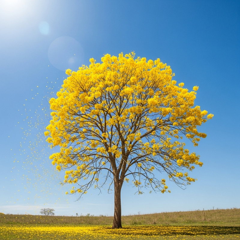 Beautiful Landscape with Araguaney Tree Beautiful Landscape with Araguaney Tree