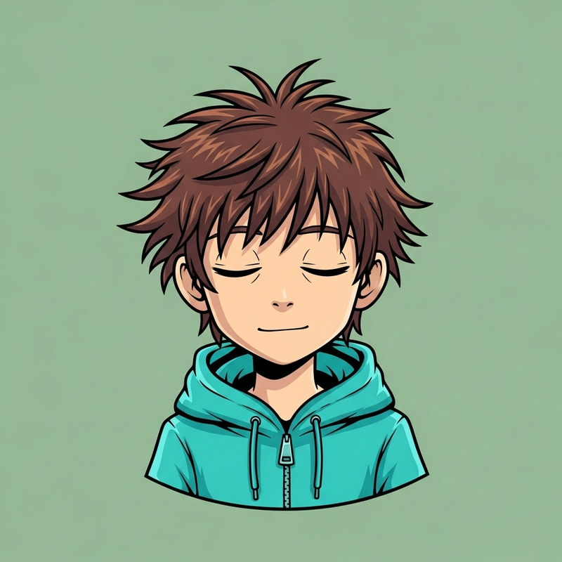 Character Illustration: Calm Character with Turquoise Hoodie Character Illustration: Calm Character with Turquoise Hoodie