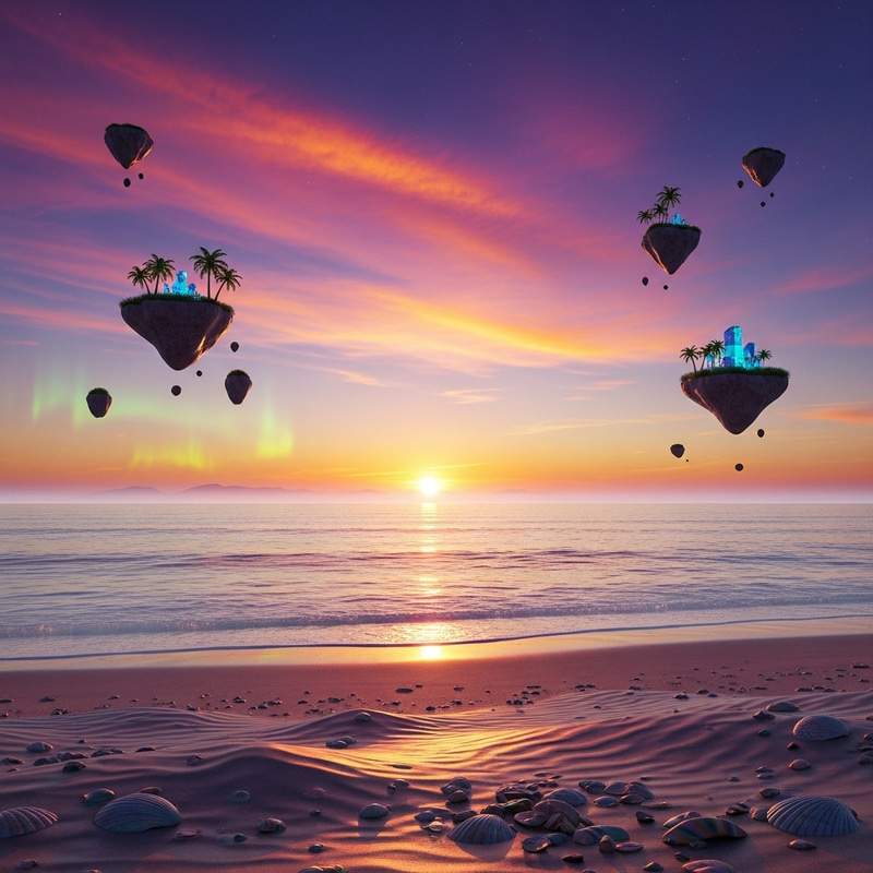 Surreal Beach Sunset | Imaginative Elements