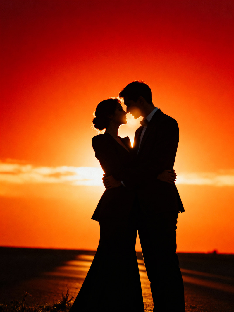 Stunning Engagement Portraits in Silhouette Stunning Engagement Portraits in Silhouette