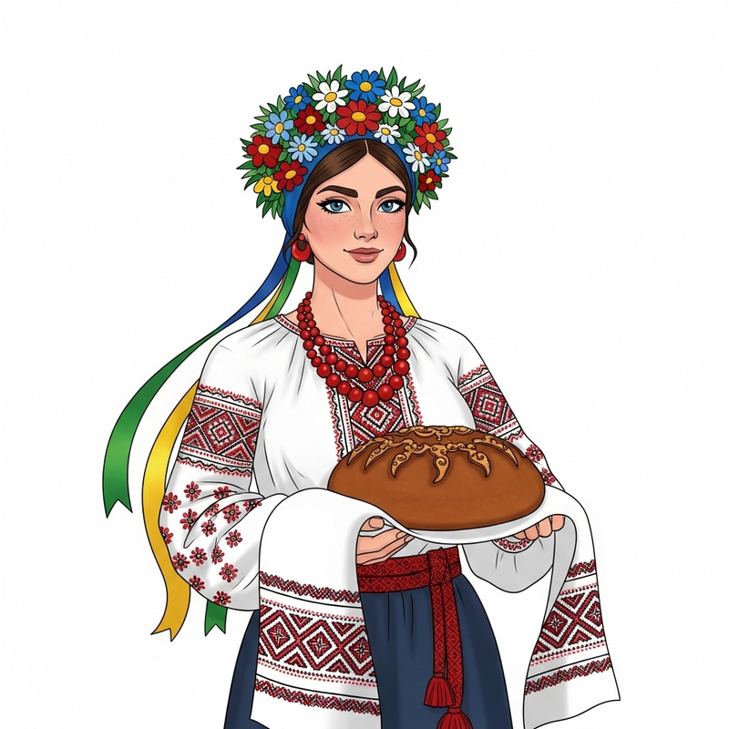 Personification of Ukraine as a Female Figure