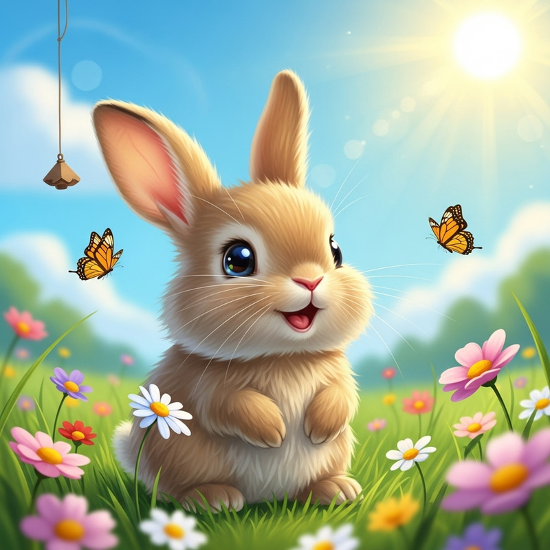 Happiest Bunny in Meadow | Sparkling Joy and Cute Eyes Happiest Bunny in Meadow | Sparkling Joy and Cute Eyes