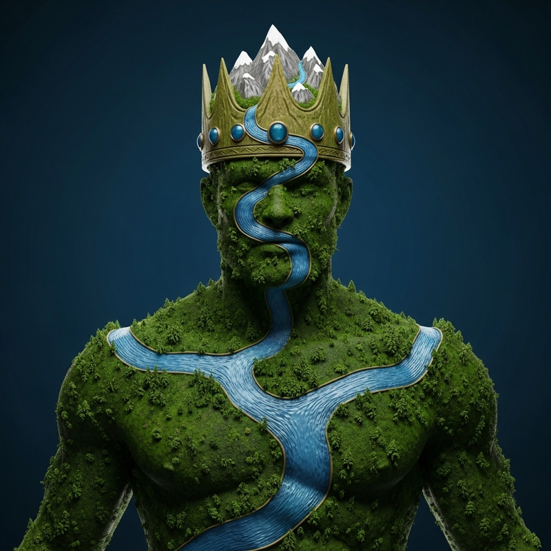 Majestic Green Earth King with Nature Crown Majestic Green Earth King with Nature Crown