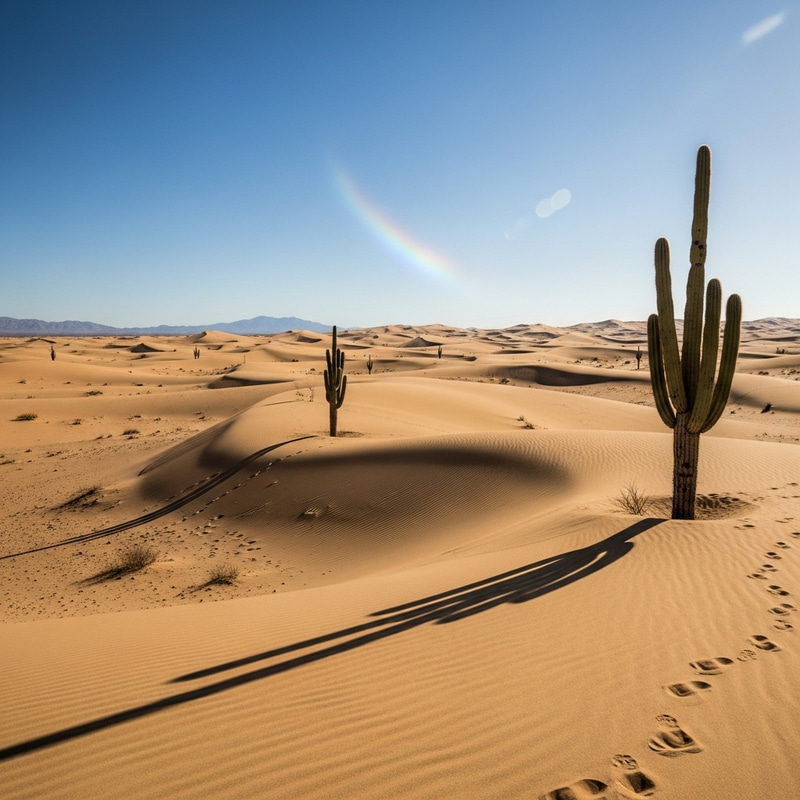 Mesmerizing Desert Landscape Under the Blazing Sun Mesmerizing Desert Landscape Under the Blazing Sun