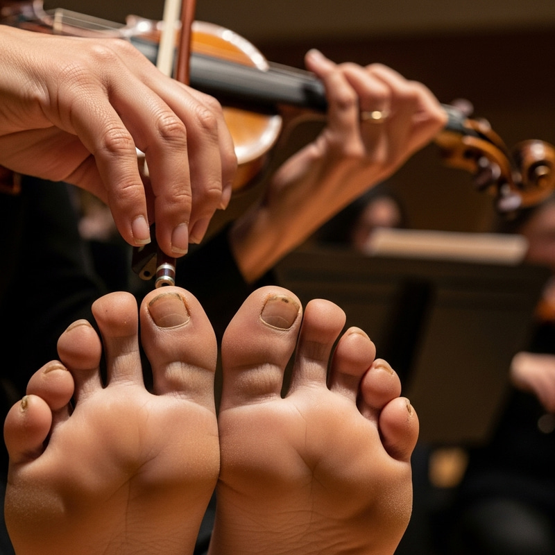 Gross Toe Nails on Violin Player - Music & Contrast Gross Toe Nails on Violin Player - Music & Contrast
