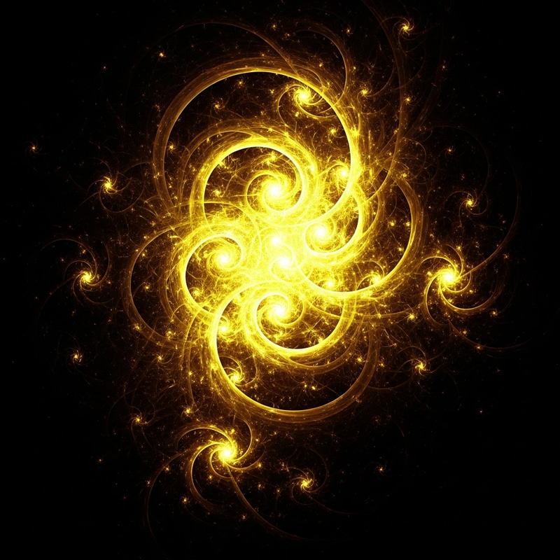 Black, Gold & Yellow Mind and Consciousness Artwork