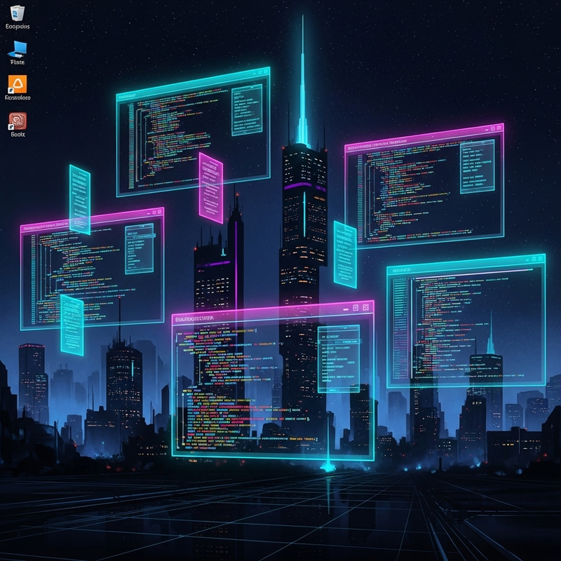 Futuristic Cyberpunk Digital Painting of Linux OS Futuristic Cyberpunk Digital Painting of Linux OS