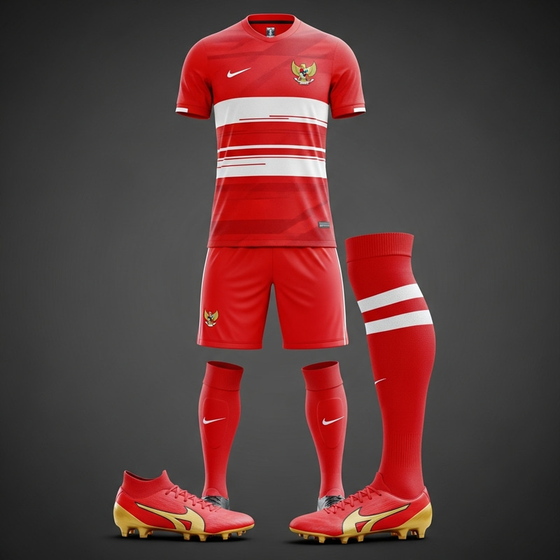 Indonesia National Soccer Uniform | Red & White Eagle Design Indonesia National Soccer Uniform | Red & White Eagle Design
