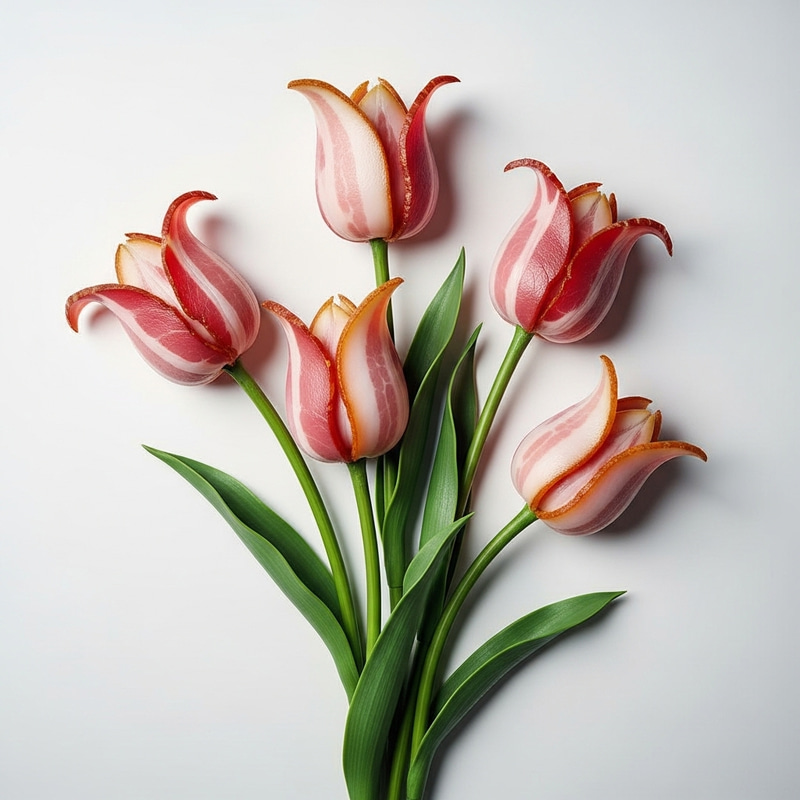 Bacon Tulip Arrangement: Savory Masterpiece Delights Bacon Tulip Arrangement: Savory Masterpiece Delights