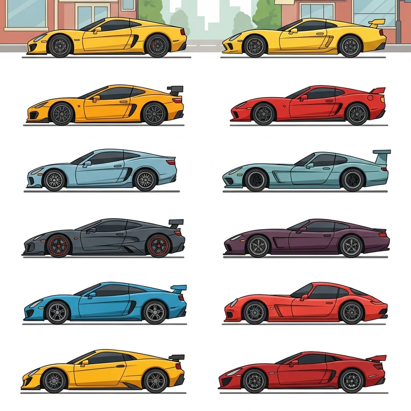 Cool Cars Pictogram: 12 Stylish Vehicles Cool Cars Pictogram: 12 Stylish Vehicles