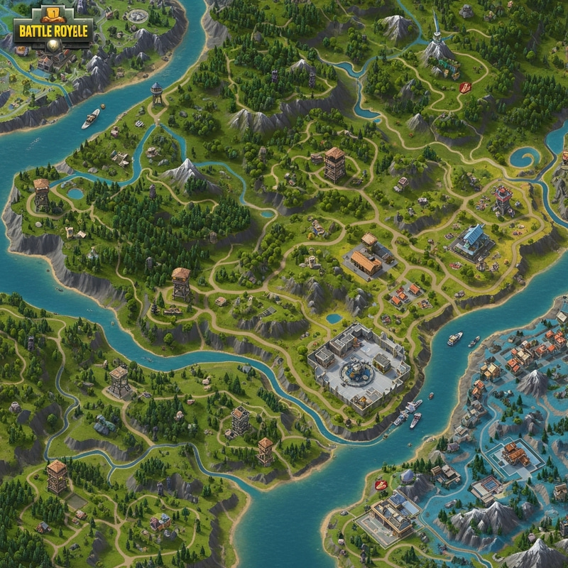 Detailed Fortnite Map for Battle Royale Game Detailed Fortnite Map for Battle Royale Game