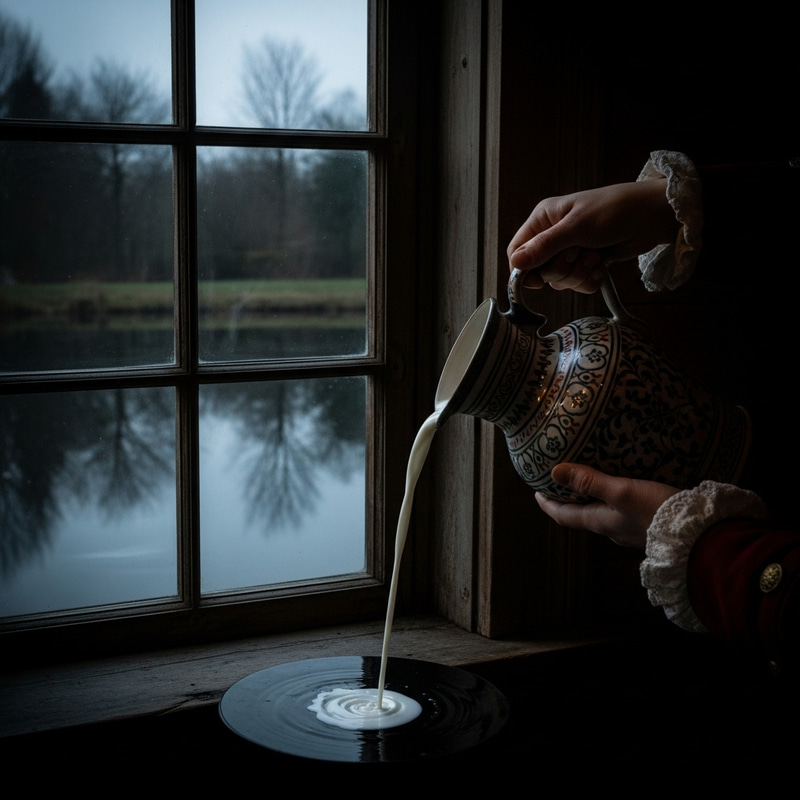 Poet Pouring Milk into Night Ponds | Melancholic Scene Unfolding Poet Pouring Milk into Night Ponds | Melancholic Scene Unfolding