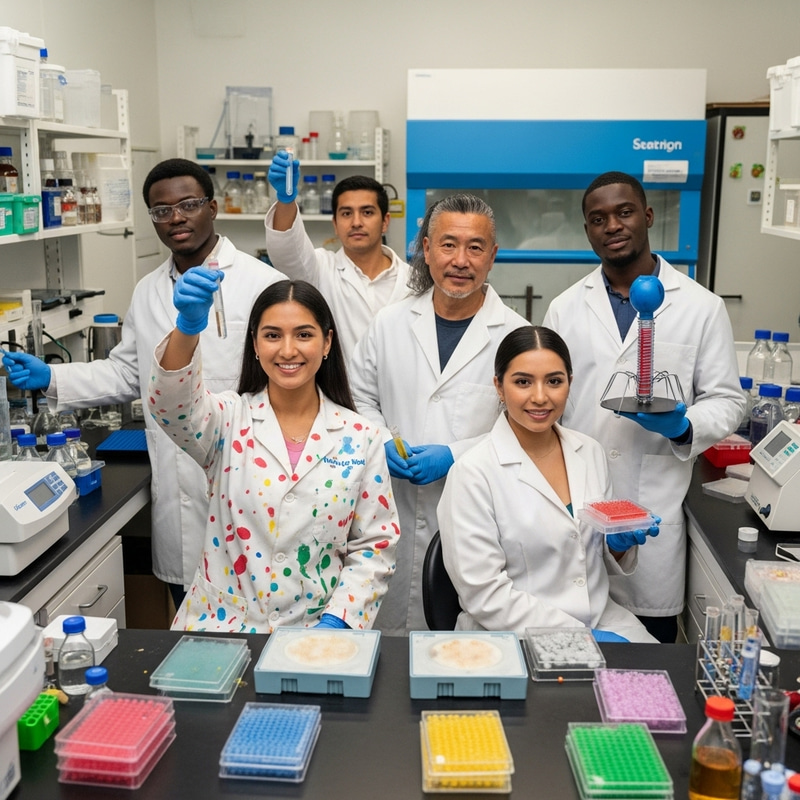 Eccentric Scientists in a Vibrant Lab Setting