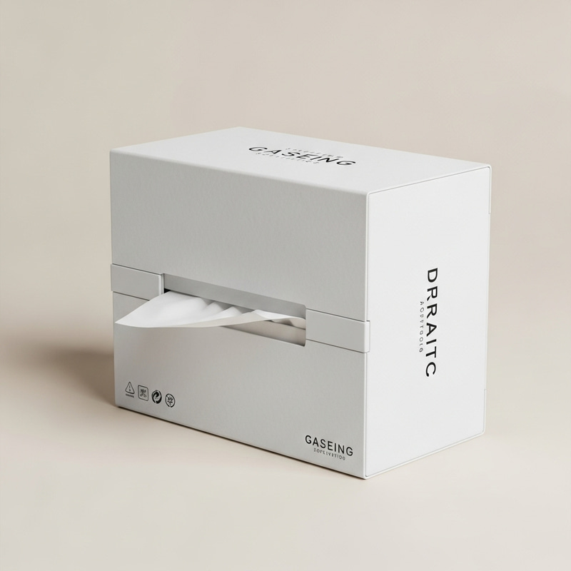 Modern Minimalist Facial Tissue Paper Box - Eco-Friendly Branding