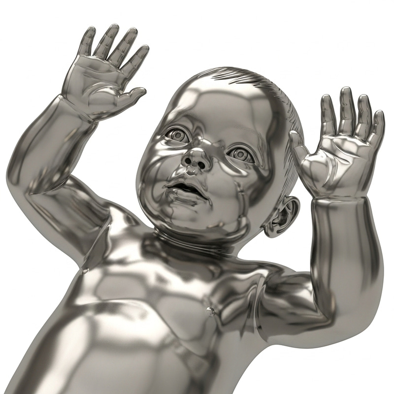 Metal Baby Sculpture - Unique Handcrafted Artwork