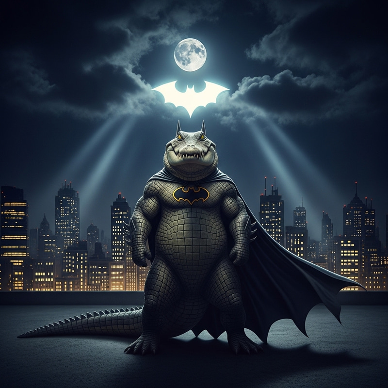 Crocodile Batman: Night-time Superhero in Gotham City Crocodile Batman: Night-time Superhero in Gotham City