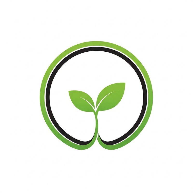 Circular Logo with Sprout | Growth & Rebirth