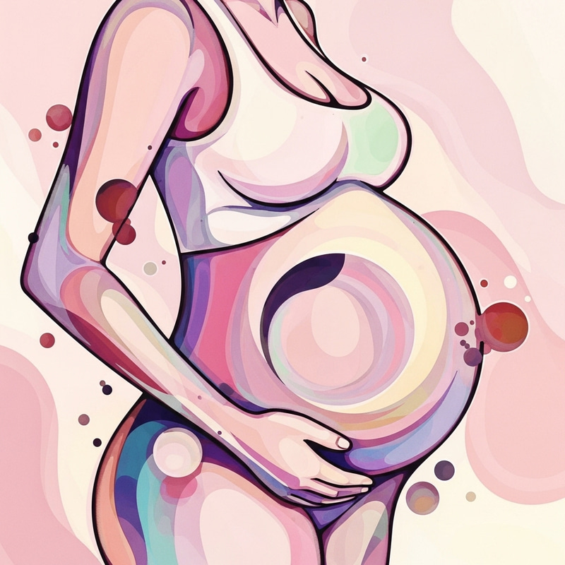 Fluid Maternity Art: Abstract Interpretation of a Pregnant Woman