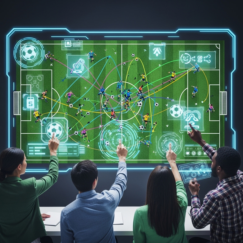 Futuristic Soccer Strategy: High-Tech Visualization Futuristic Soccer Strategy: High-Tech Visualization