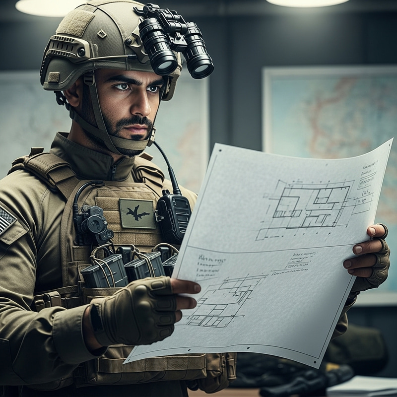 South Asian Special Forces Soldier with A3 Paper South Asian Special Forces Soldier with A3 Paper