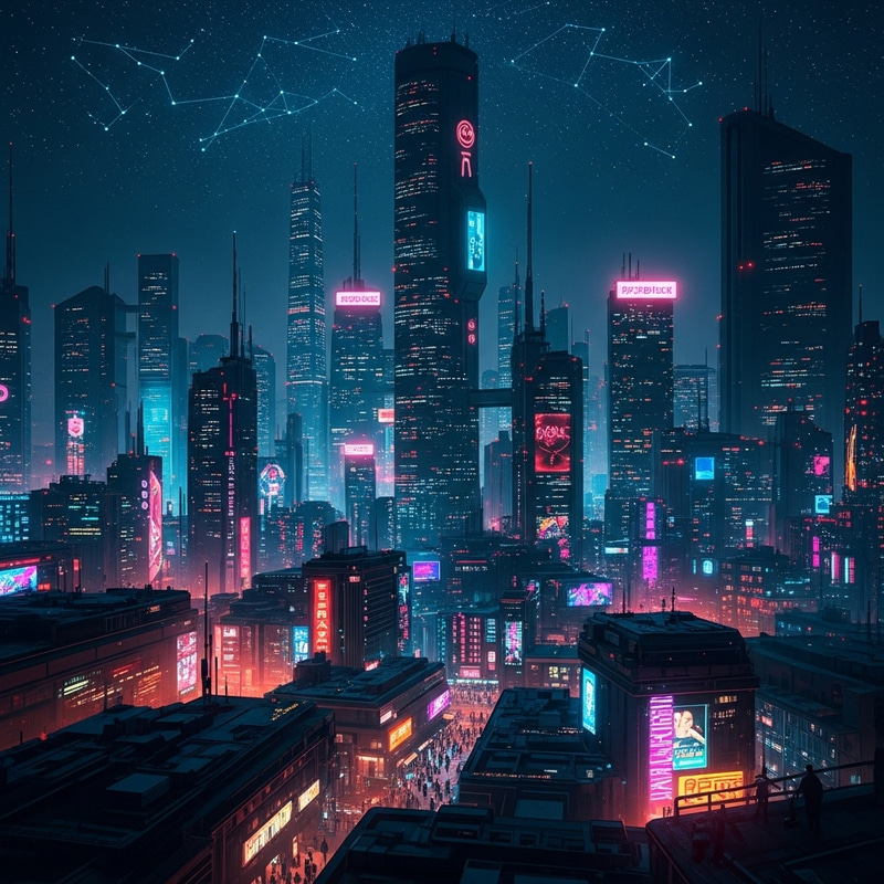 Neon Cyberpunk Cityscape at Night | Futuristic Metropolis Scene Neon Cyberpunk Cityscape at Night | Futuristic Metropolis Scene