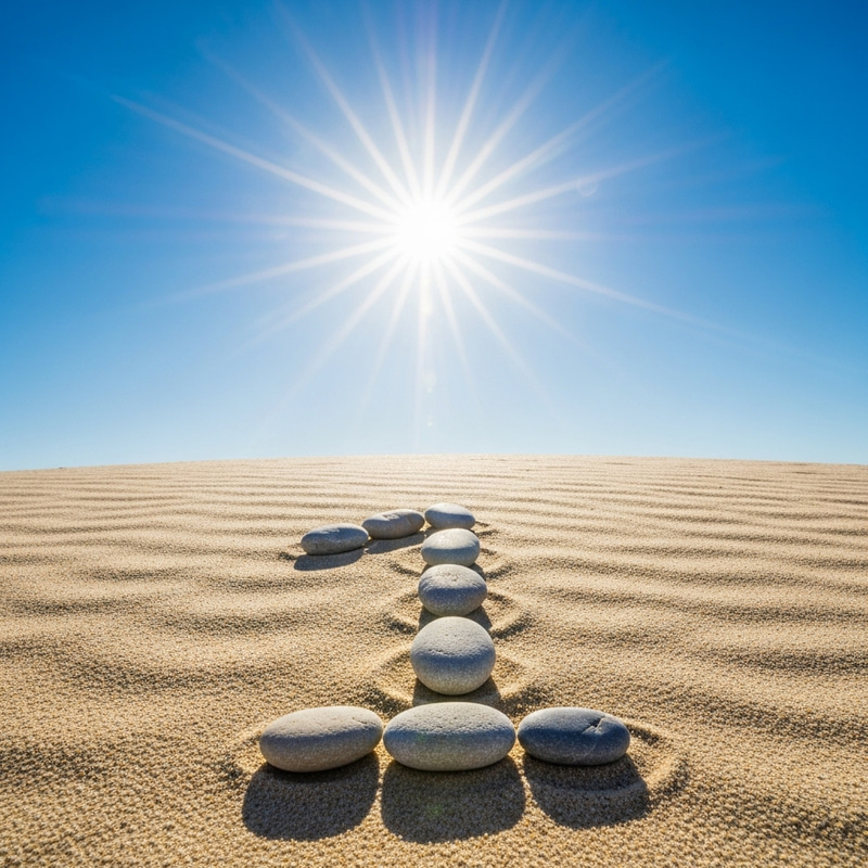 Radiant Sun and Number 1 in Azure Sky