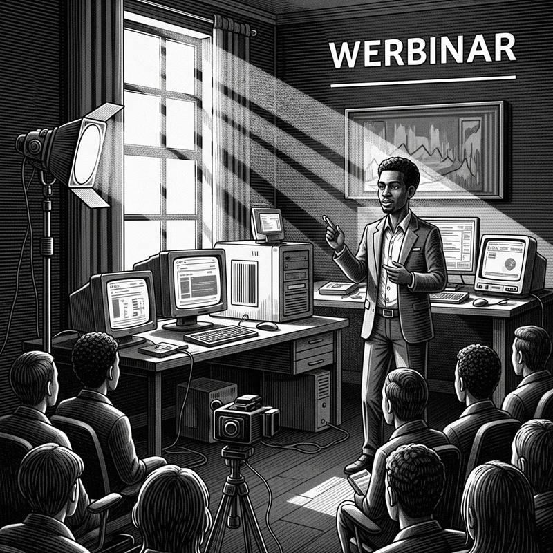 Vintage Retro Webinar Scene with Chiaroscuro Details Vintage Retro Webinar Scene with Chiaroscuro Details