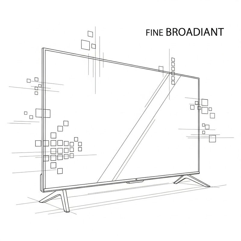 Line Art Sketch of a Modern Television Line Art Sketch of a Modern Television