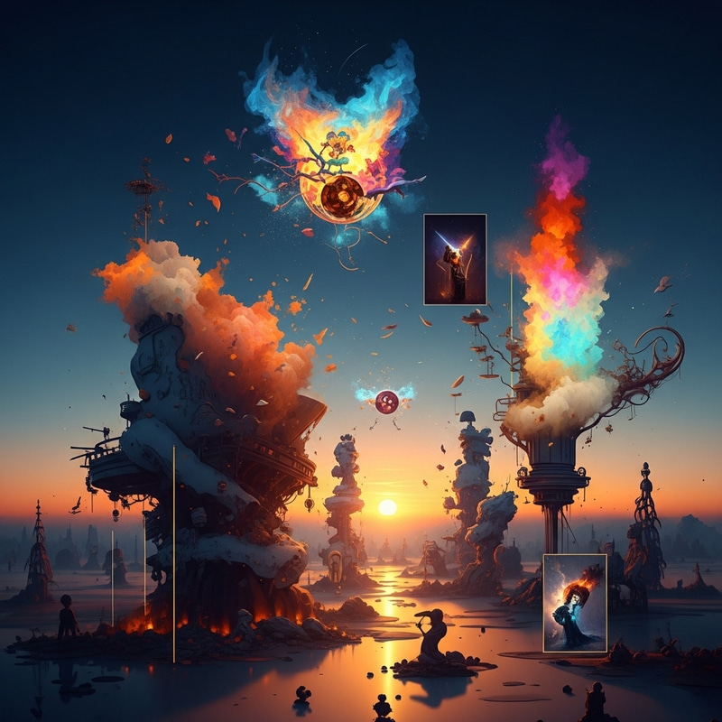 Vibrant Surrealist Composition | Abstract Imagery