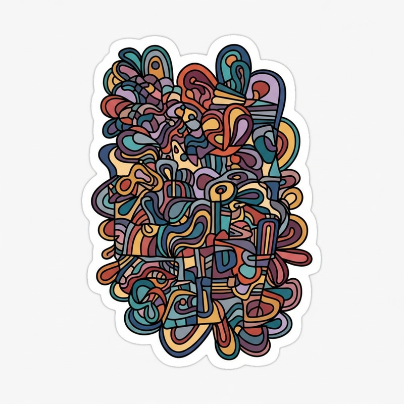 Abstract Sticker Design - Creative Shapes & Colors Abstract Sticker Design - Creative Shapes & Colors
