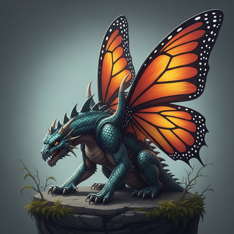Dragon with Butterfly Wings: A Mythical Beast
