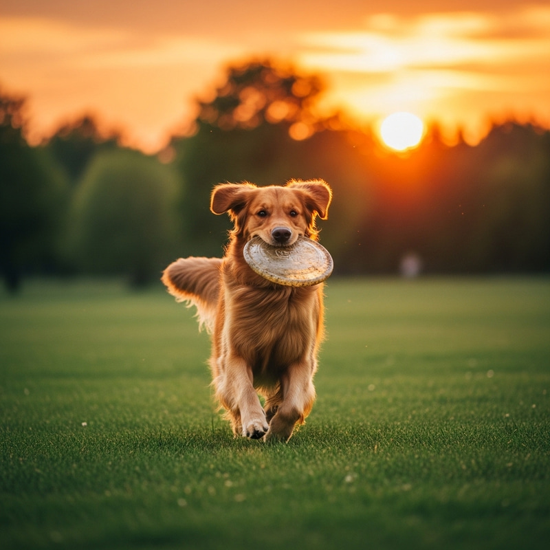 Playful Golden Retriever Enjoying Outdoor Park Playful Golden Retriever Enjoying Outdoor Park