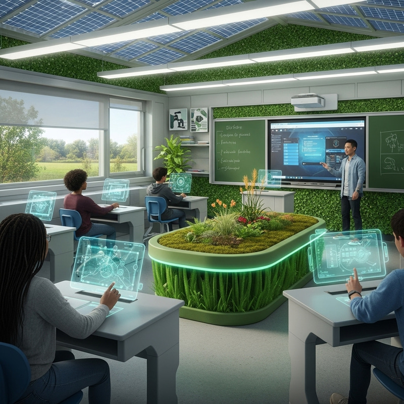Futuristic Eco High School Classroom Designs