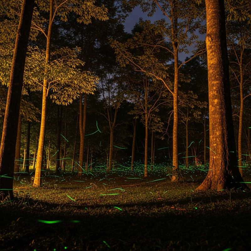 Mystical Forest Firefly Illumination - Ethereal Nature Scene Mystical Forest Firefly Illumination - Ethereal Nature Scene