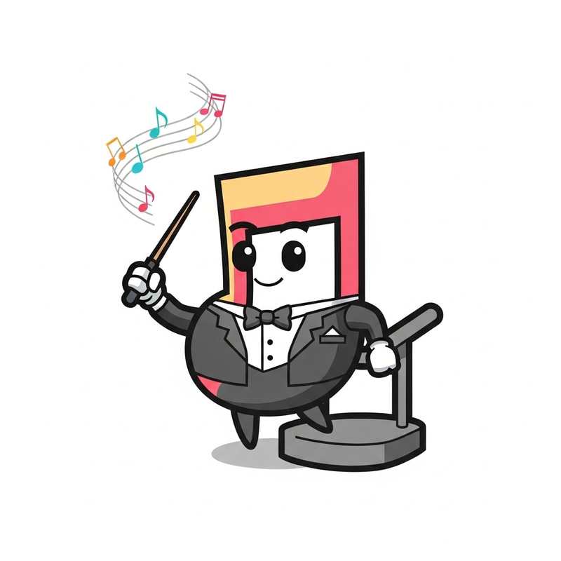 Creative Cartoon Music Note Conductor Design