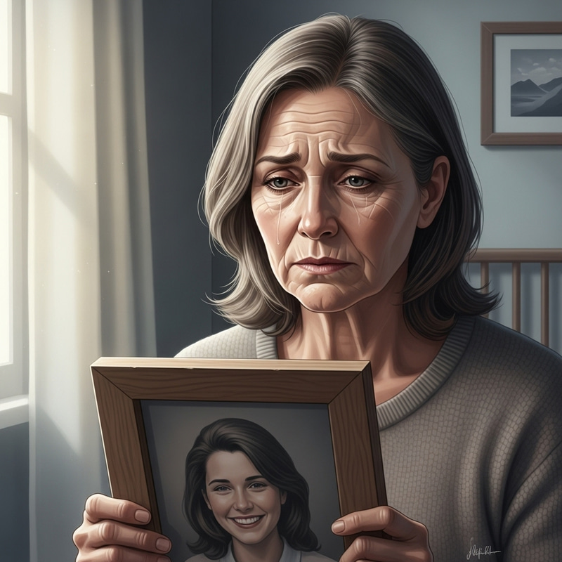 Intense Image: Woman Reflecting on Her Past Suffering Intense Image: Woman Reflecting on Her Past Suffering