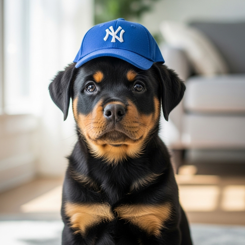 Amazing Rottweiler Dog in Cute Hat Amazing Rottweiler Dog in Cute Hat