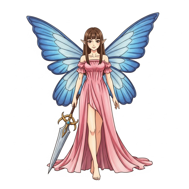 Sugar Apple Fairy Tale: Enchanting Noble Fairy with Blue Wings