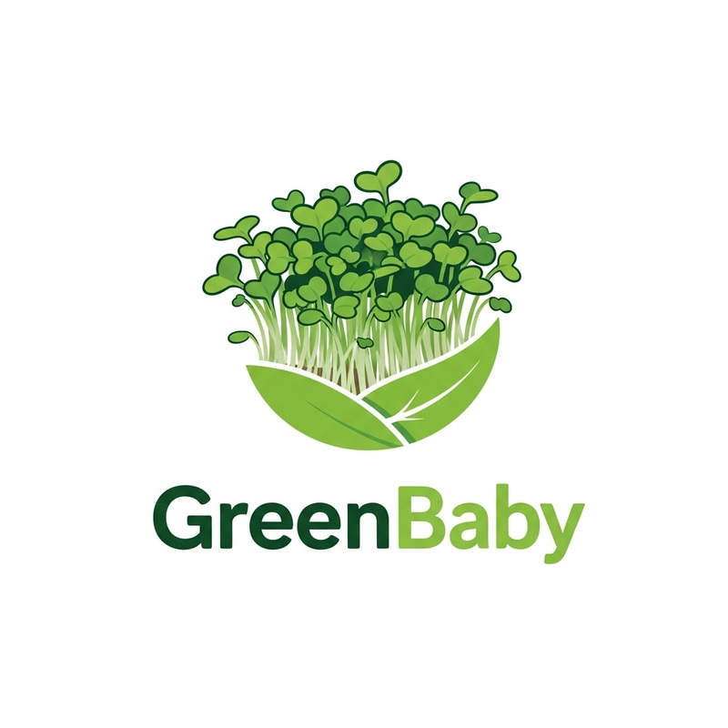 Fresh & Innovative GreenBaby Logo Design | Microgreens Concept Fresh & Innovative GreenBaby Logo Design | Microgreens Concept