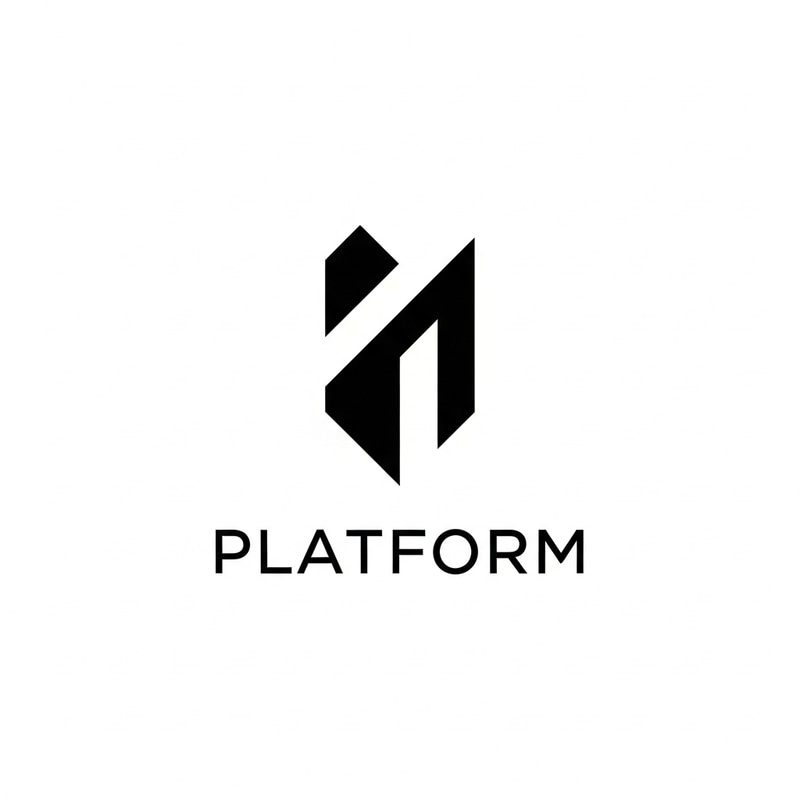 Minimalist Black and White Logo Platform Design