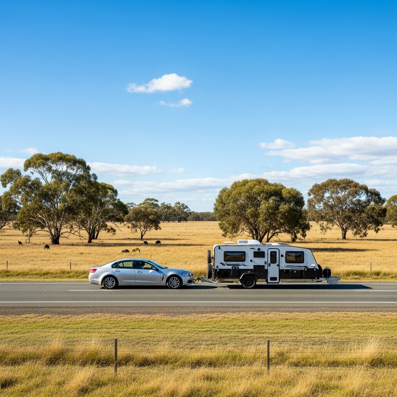 Car Towing Caravan in Australia