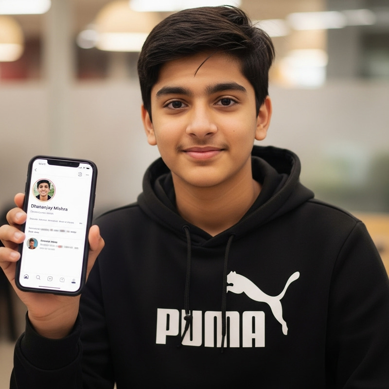 Dhananjay Mishra wearing Black Puma Hoodie