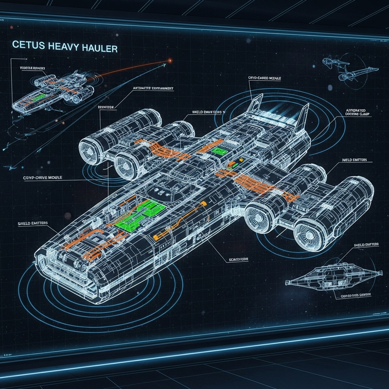 Sleek Kom'rk Class Transport Ship Blueprint