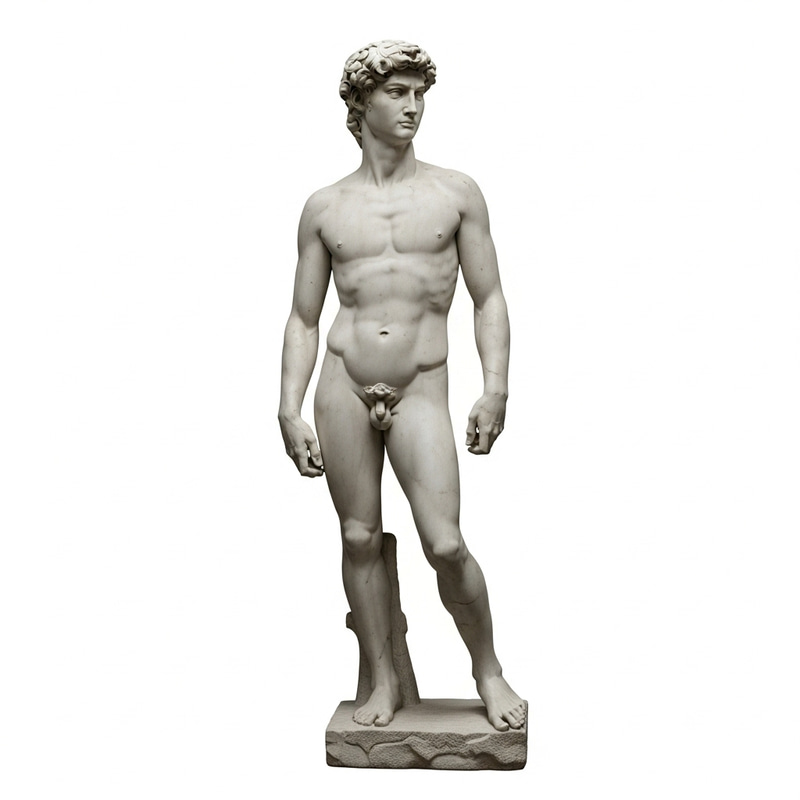 Ancient Greek Style Young Man Sculpture Inspired by David