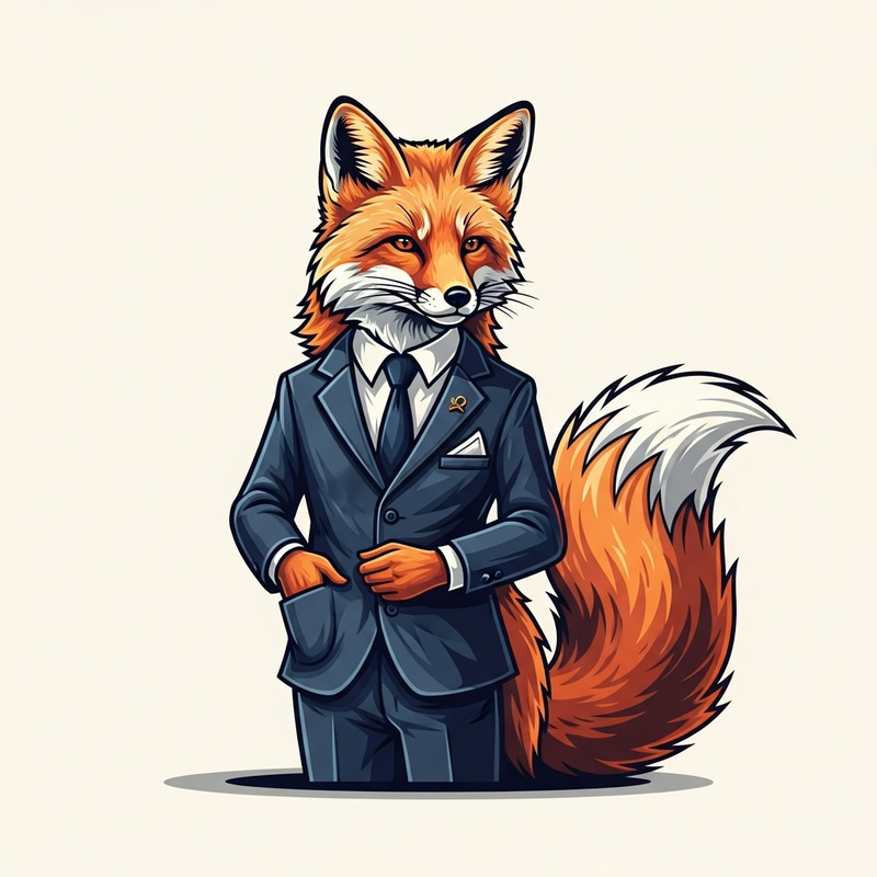 Formal Fox Logo Design | Elegant Fox Illustration