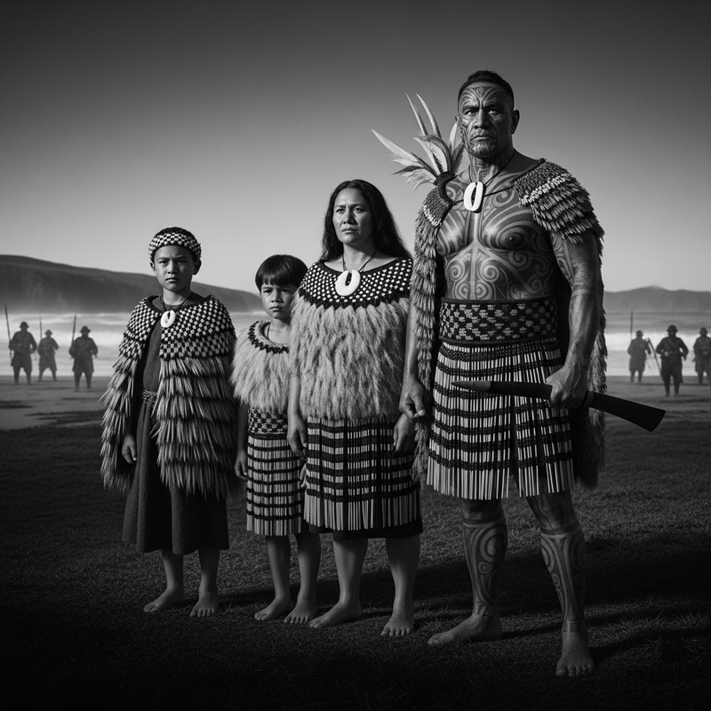 Resilient Maori Warrior Amid British Invasion