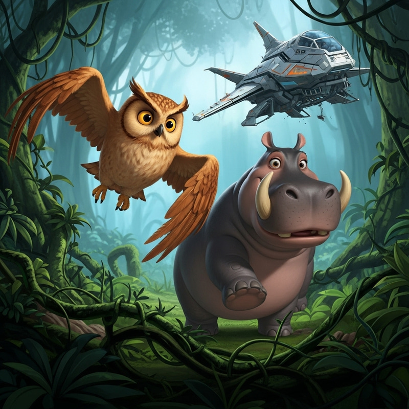 Oliver the Owl & Harold the Hippo Discover Hidden Jungle Spaceship Oliver the Owl & Harold the Hippo Discover Hidden Jungle Spaceship