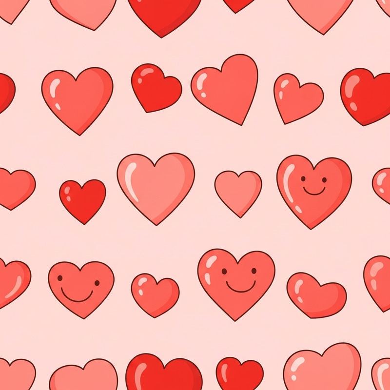 Anime Pattern Background with Hearts Design Anime Pattern Background with Hearts Design